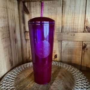 NWT Starbucks Purple Blue Magenta Dome Tumbler Venti 24 oz